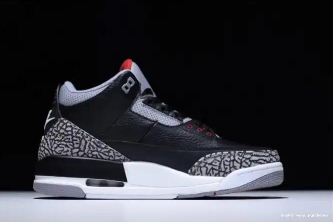 Rep Husky 854262-001 Black Jordan 3 Cement Air 0516